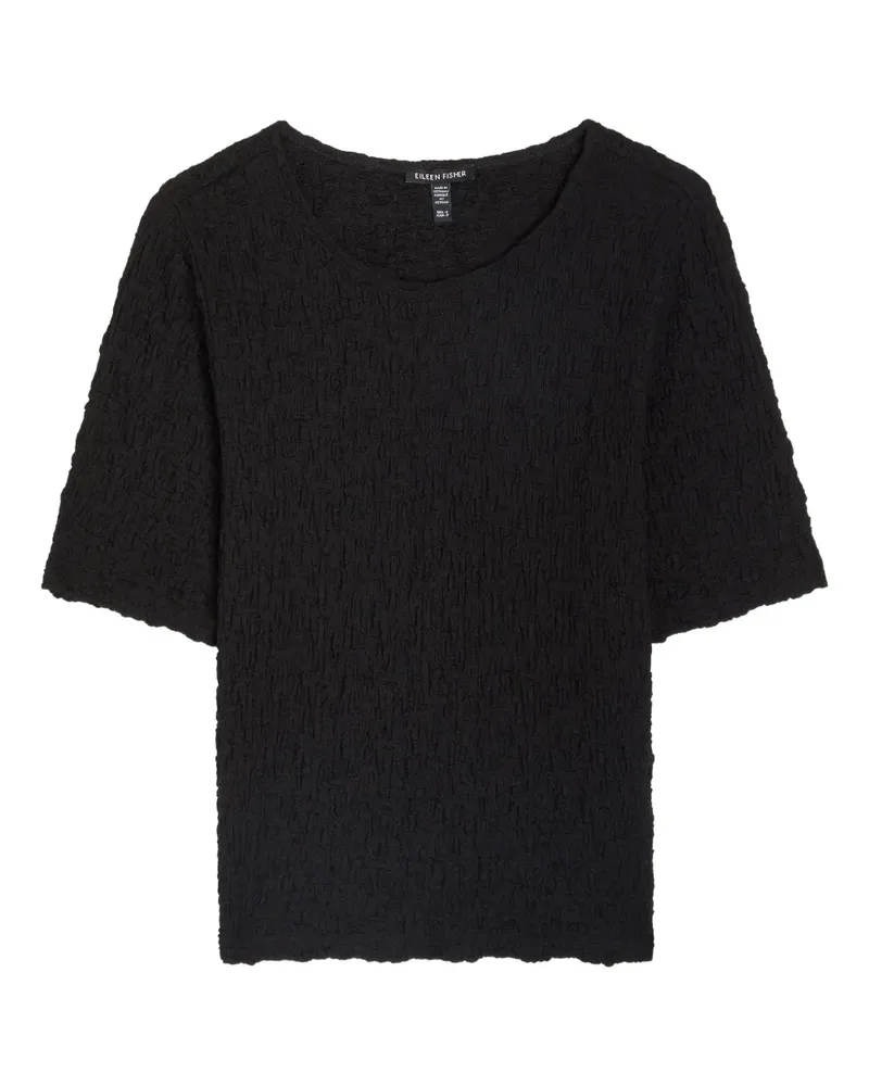 Eileen Fisher Bubble jacquard crew-neck top - Schwarz Schwarz