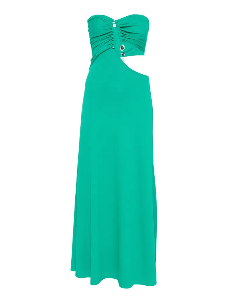 Christopher Esber Schulterfreies Maxikleid mit Kristallanhänger - Grün Grün