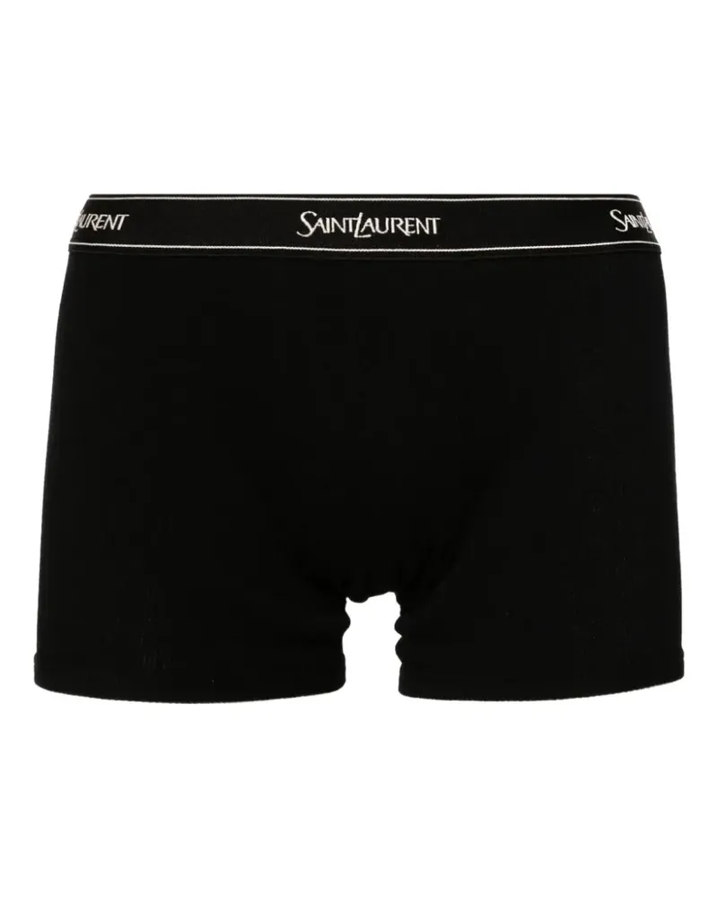 Saint Laurent logo-waistband ribbed boxers - Schwarz Schwarz