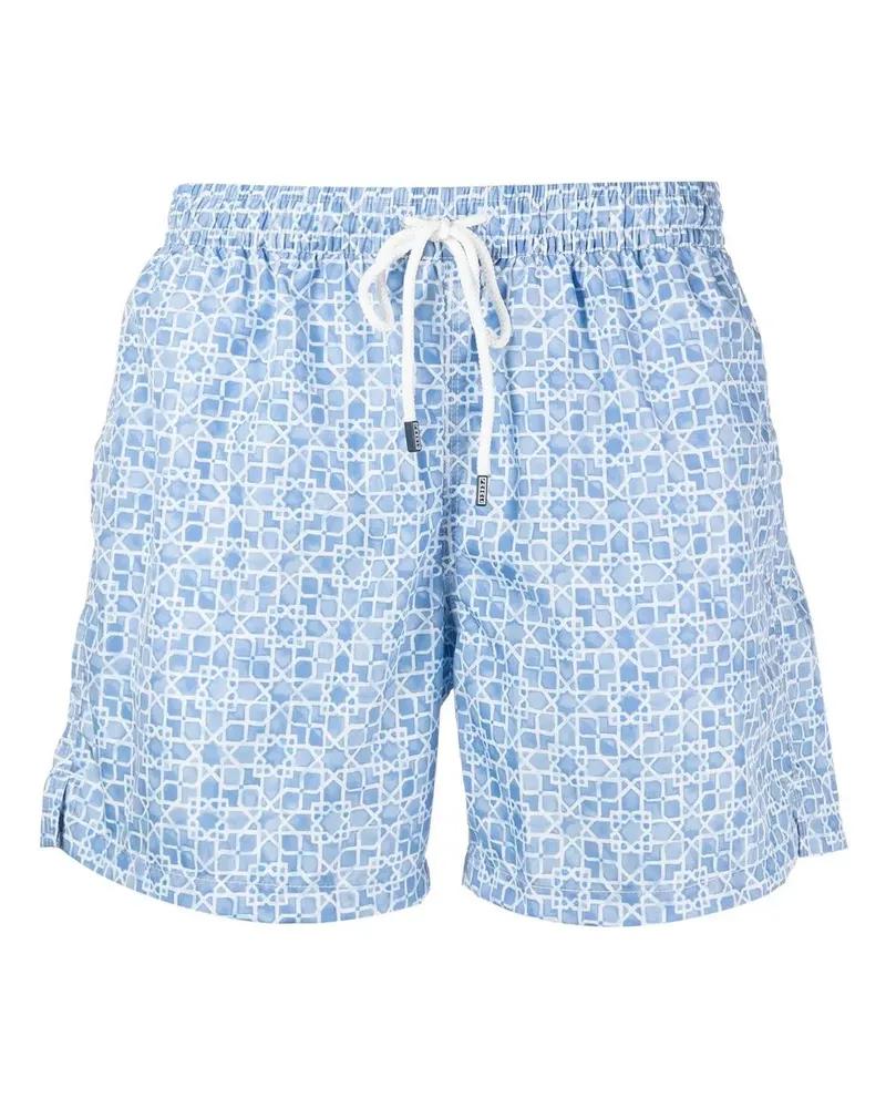 Fedeli Badeshorts mit geometrischem Print - Blau Blau