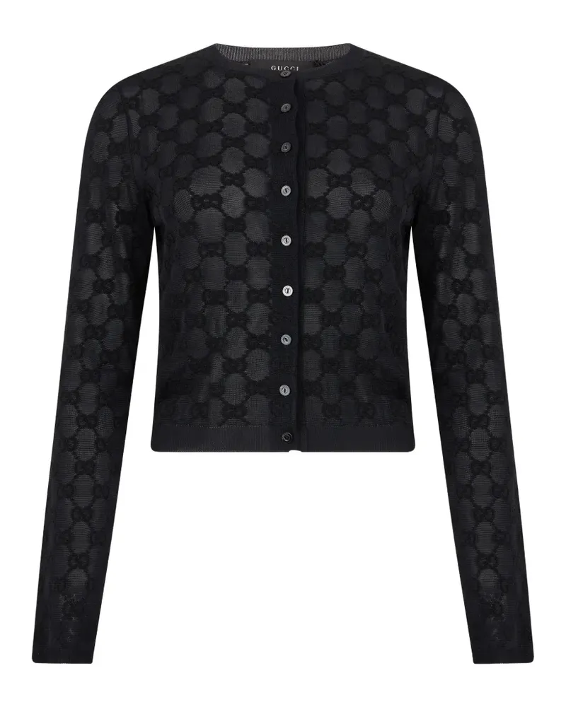 Gucci Cardigan mit Monogrammmuster - Schwarz Schwarz