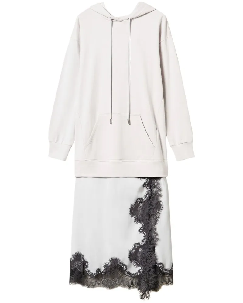 Twin-Set Hemdkleid im Layering-Look - Grau Grau