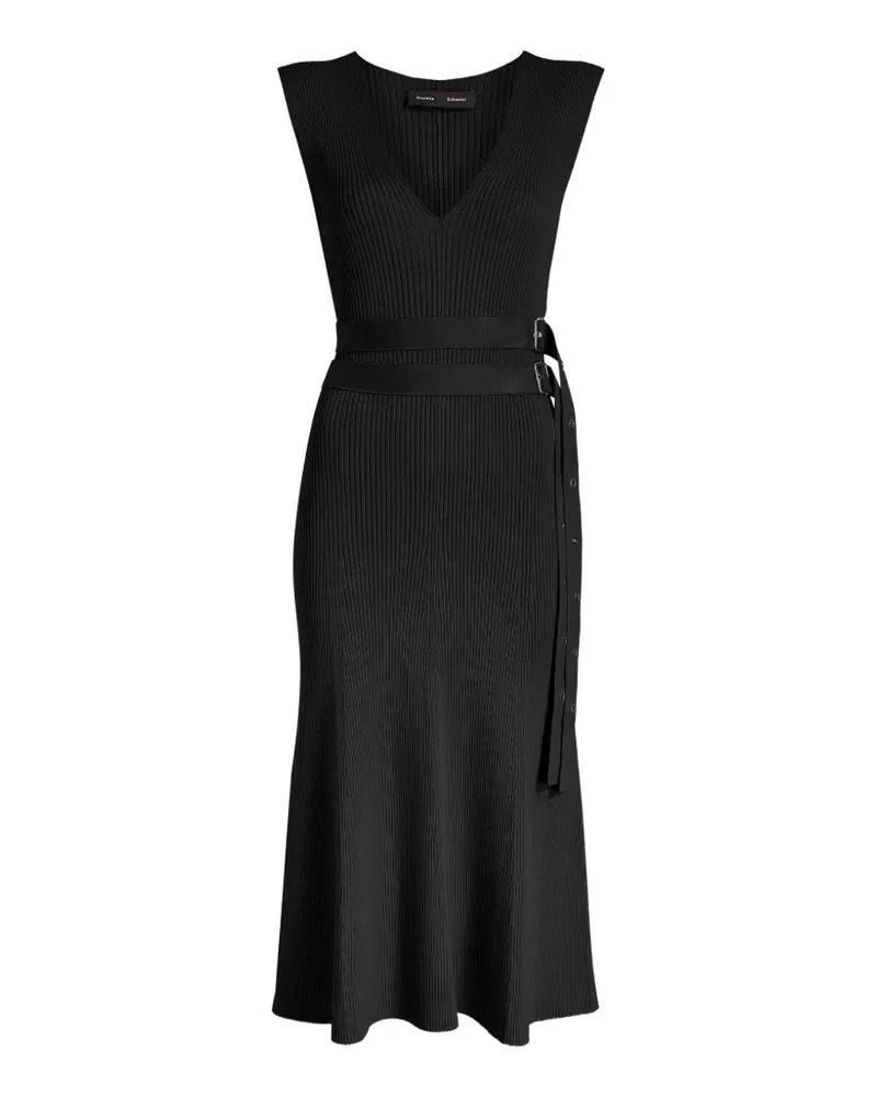 Proenza Schouler Madeline Midikleid - Schwarz Schwarz