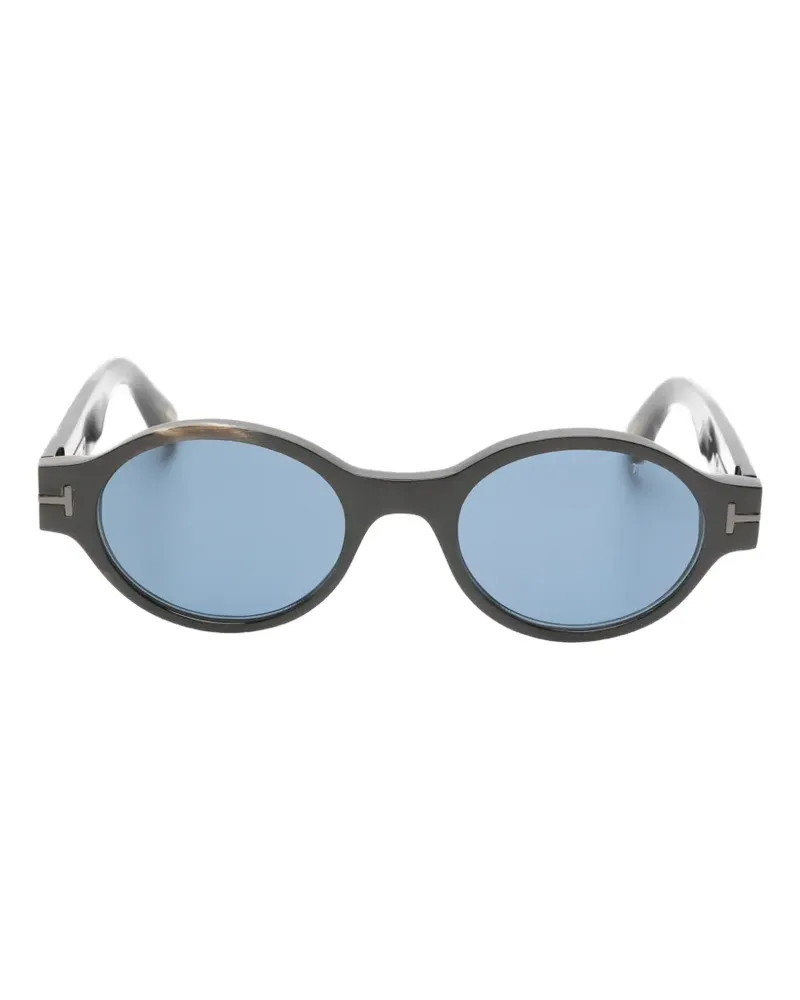 Tom Ford Private Sonnenbrille mit rundem Gestell - Schwarz Schwarz
