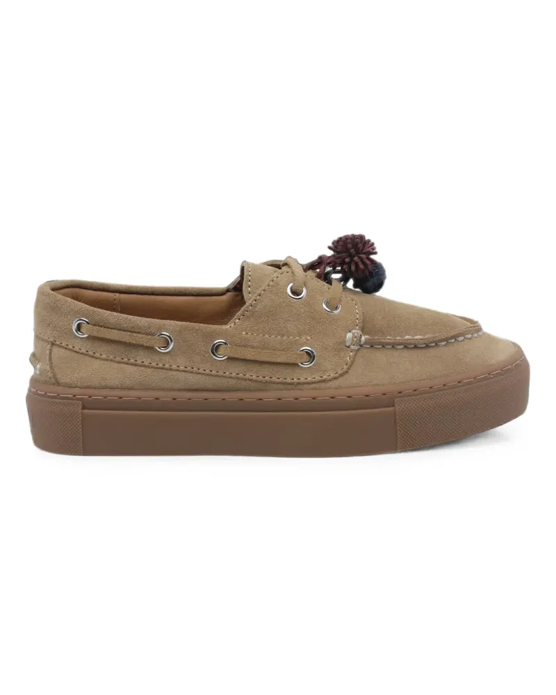 D.A.T.E. suede pompom loafers - Nude Nude