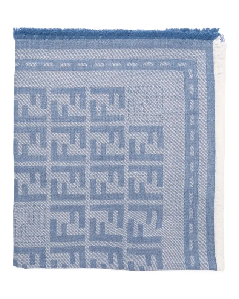 Fendi Schal mit Jacquardmuster - Blau Blau