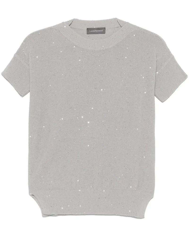Lorena Antoniazzi T-Shirt mit Pailletten - Grau Grau