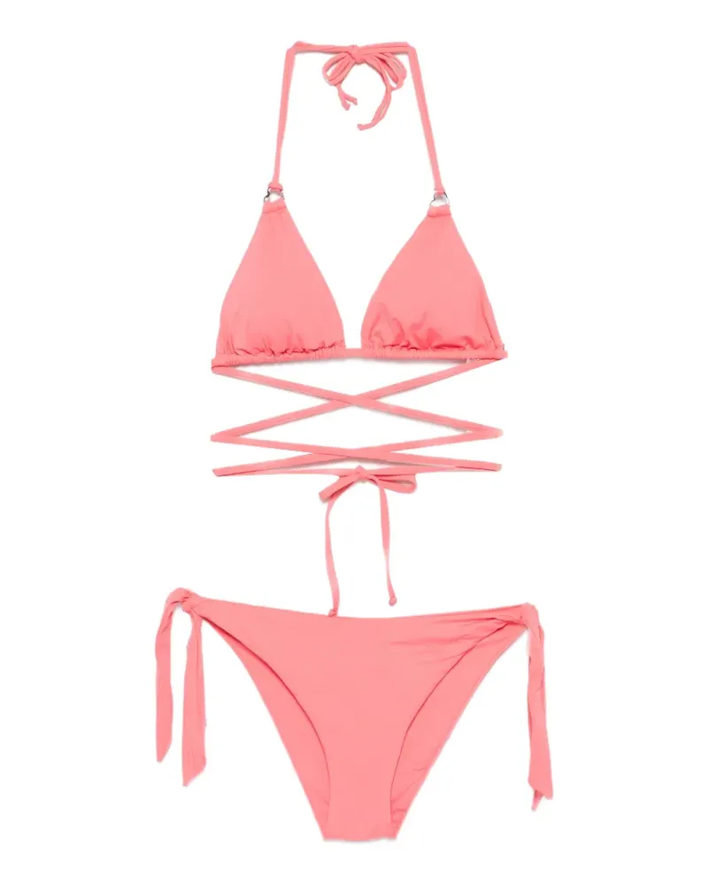 Blumarine wrap-around triangle bikini - Rosa Rosa