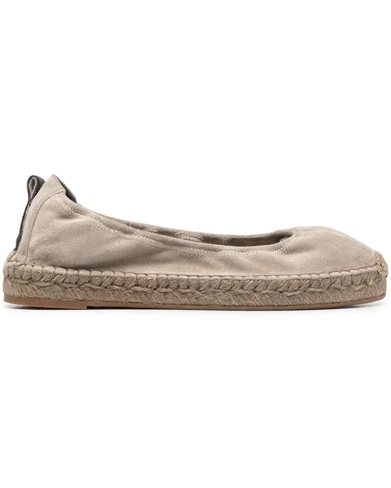 Brunello Cucinelli Espadrilles aus Wildleder 20mm - Grau Grau