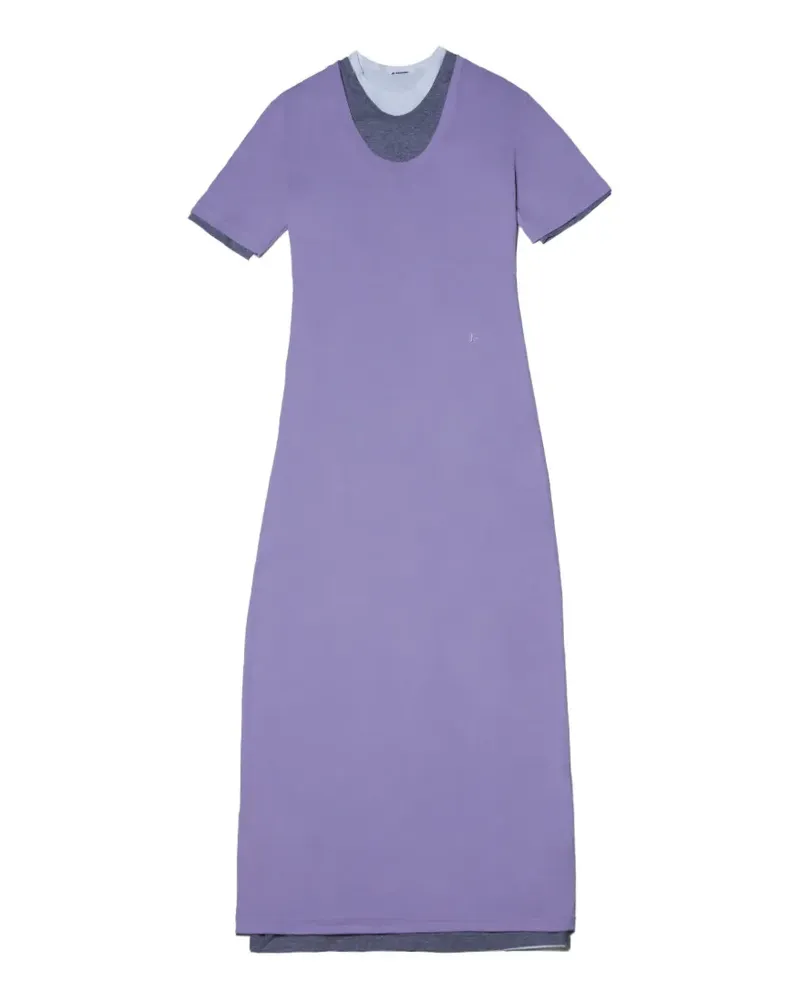 Jil Sander short-sleeved layered maxi dress - Violett Violett