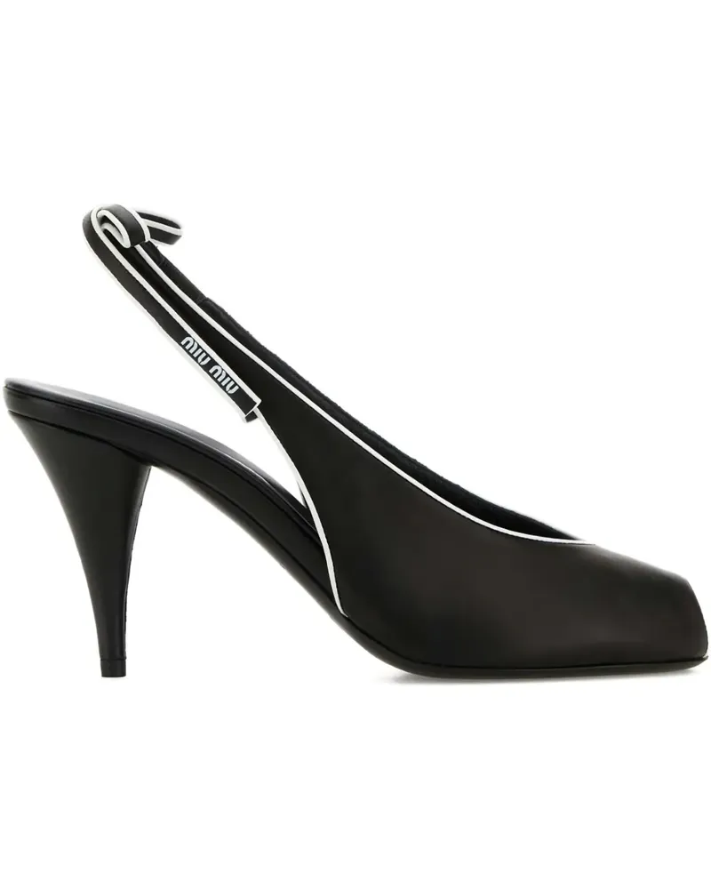 Miu Miu Slingback-Sandalen 80mm - Schwarz Schwarz