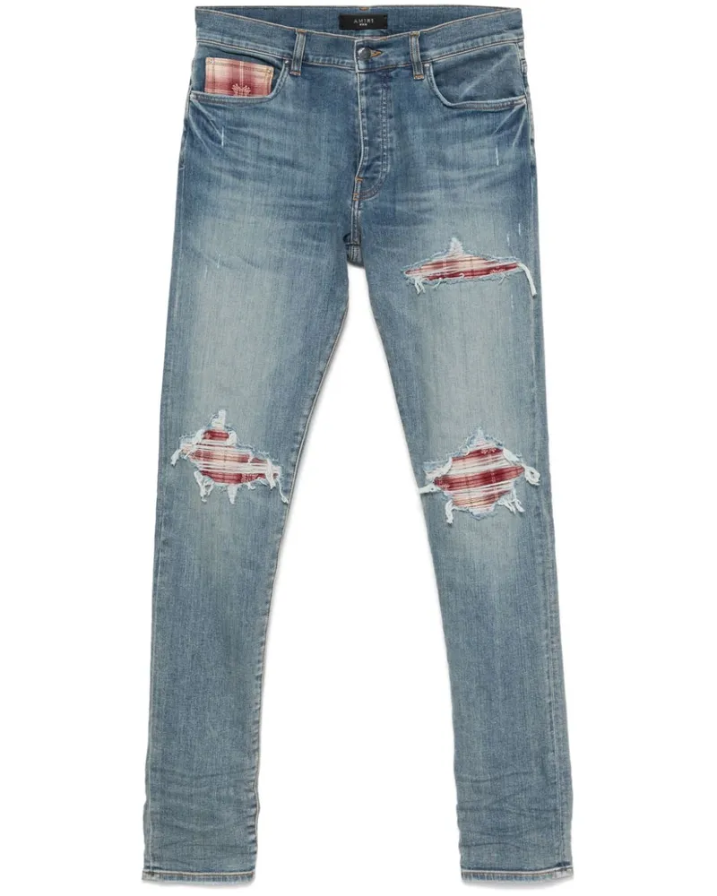 Amiri Karierte MX1 Jeans - Blau Blau