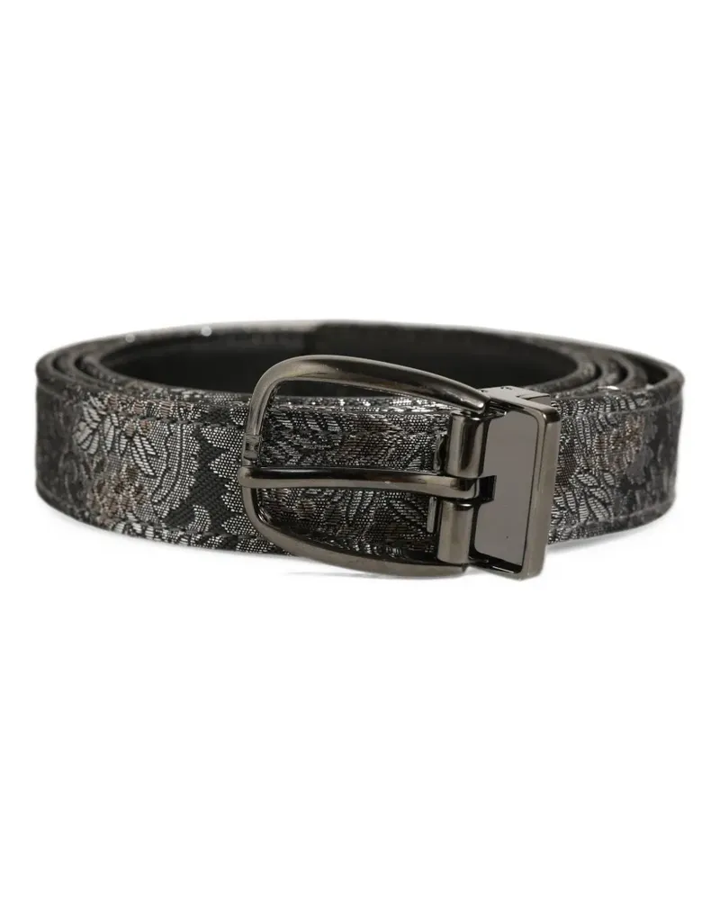 Dolce & Gabbana floral-jacquard buckle belt - Grau Grau