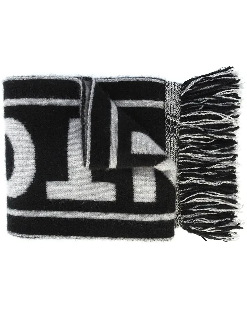 The Elder Statesman Schal mit Logo - Schwarz Schwarz