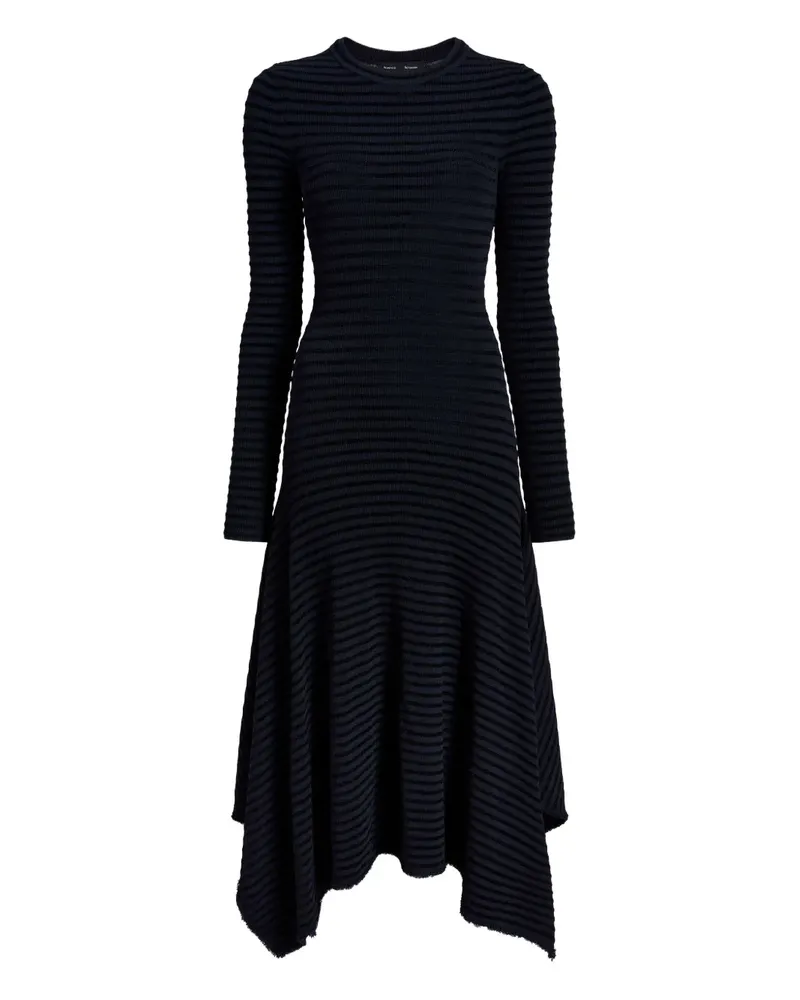 Proenza Schouler Asymmetrisches Didi Midikleid mit Streifen - Blau Blau