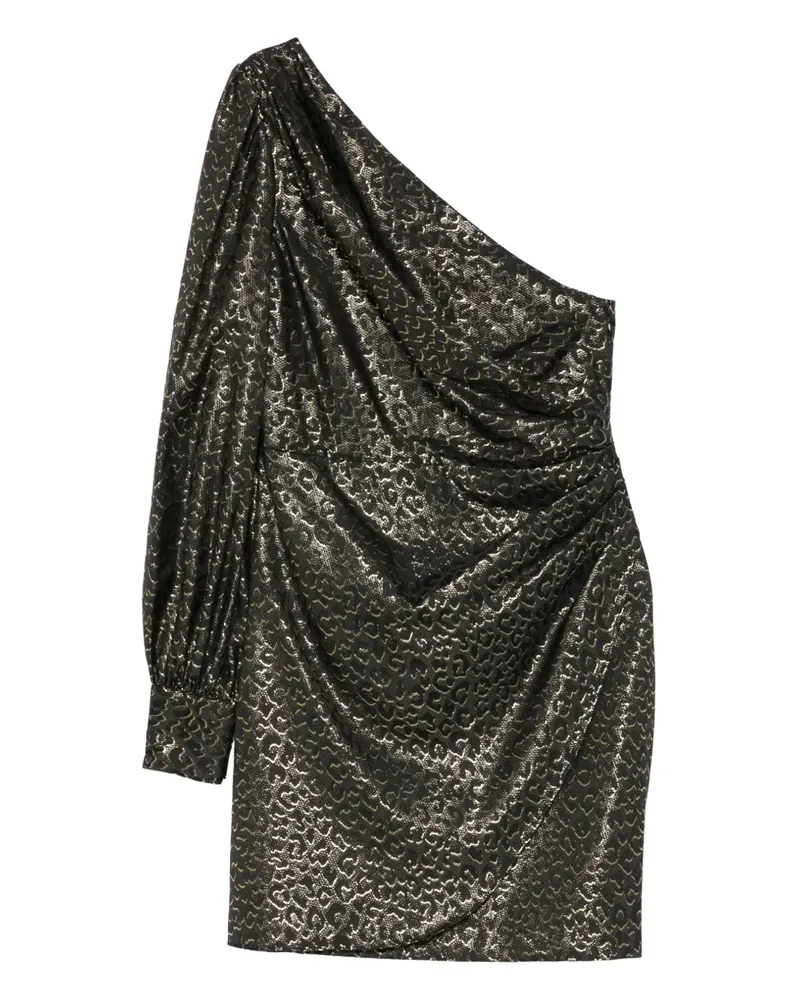 Ralph Lauren One-Shoulder-Minikleid mit Muster - Schwarz Schwarz