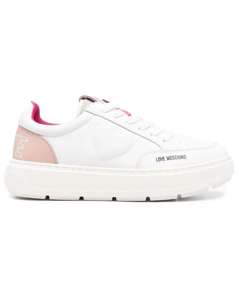 Moschino Sneakers mit Herz Weiß