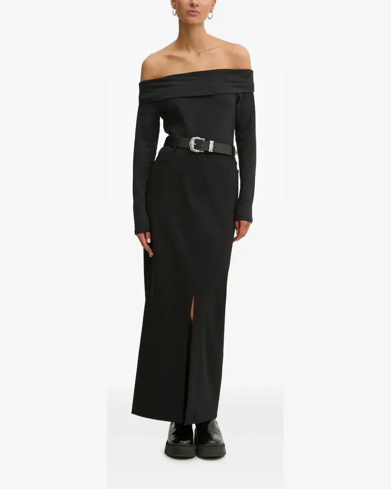 HUGO BOSS Langer Rock mit Schlitz - Schwarz Schwarz