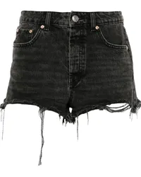 LOULOU Jeans-Shorts mit Strassverzierung Schwarz