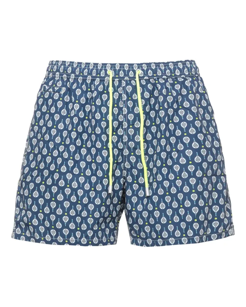 MC2 Saint Barth padel-print drawstring swim shorts - Blau Blau