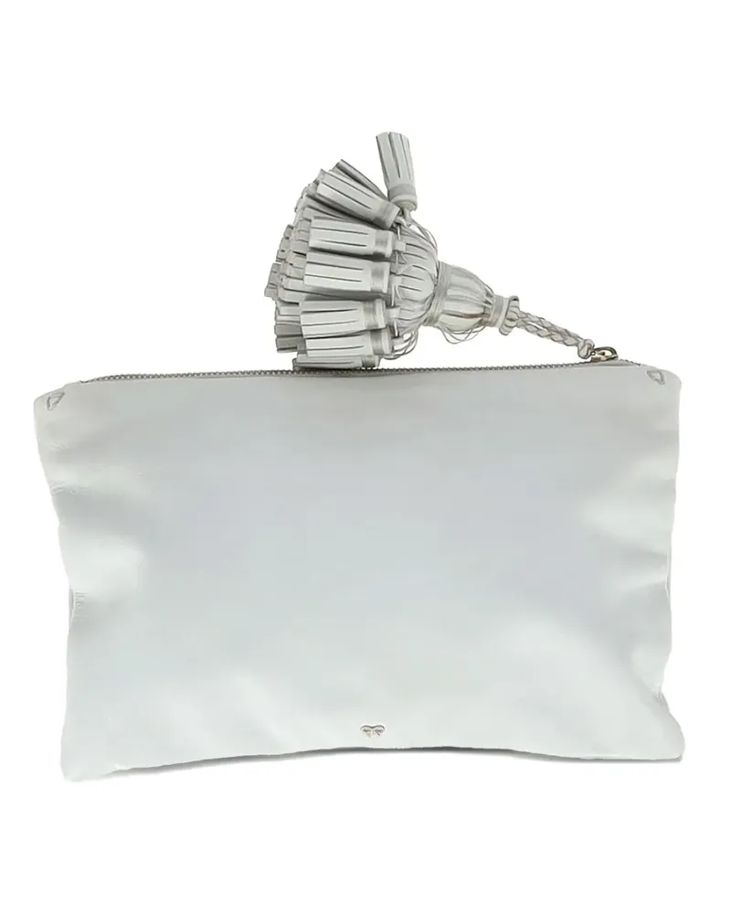 Anya Hindmarch Georgiana Clutch mit Quaste - Weiß Weiß