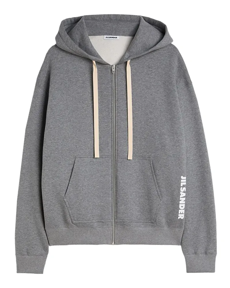 Jil Sander Kapuzenjacke mit Logo-Print - Grau Grau