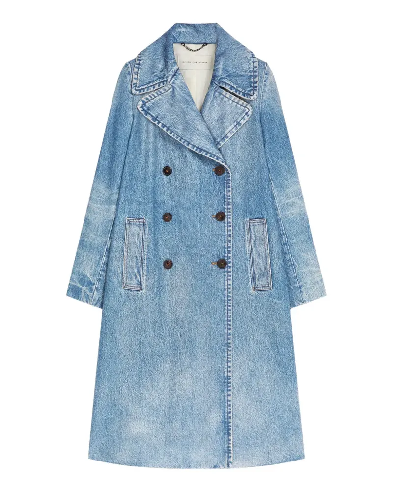 Dries van Noten Doppelreihiger Jeansmantel - Blau Blau