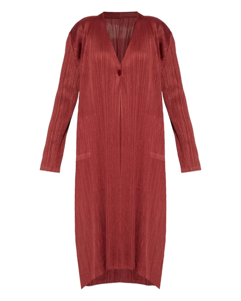 Issey Miyake Monthly Colors: October pleated-button coat - Rot Rot