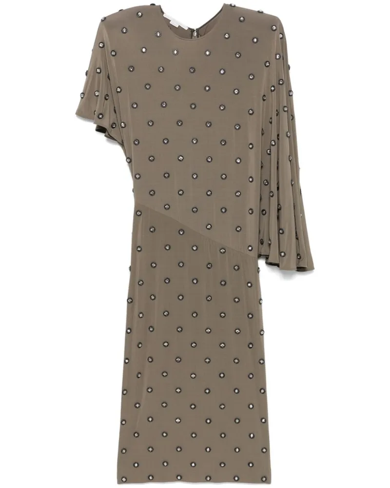 Stella McCartney Midikleid mit Kristallen - Grau Grau