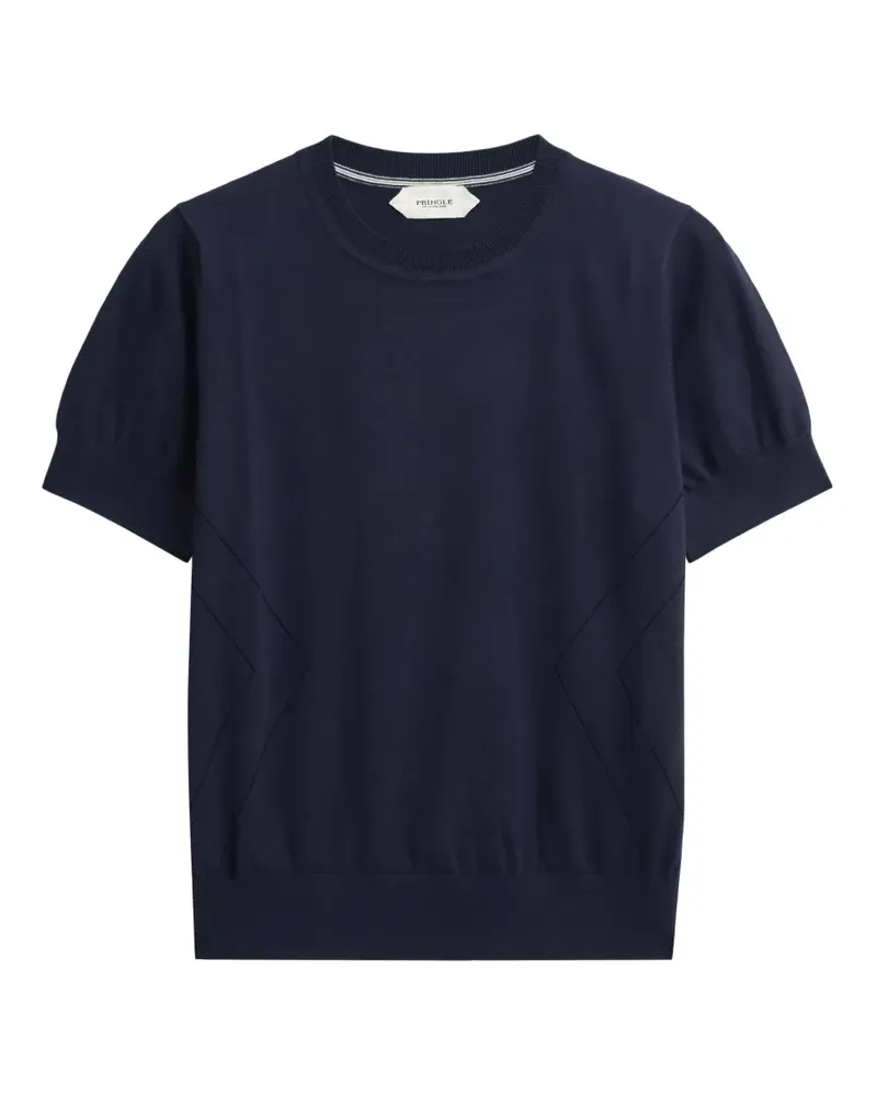 Pringle of Scotland T-Shirt in Pointelle-Strick - Blau Blau