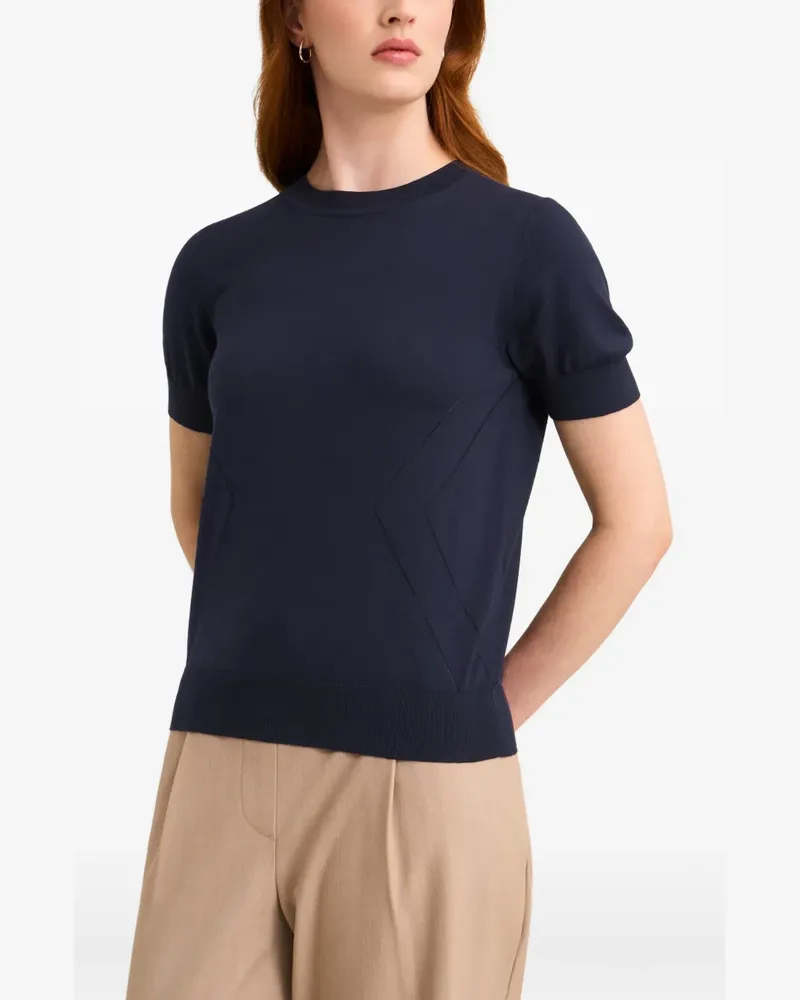 Pringle of Scotland pointelle-knit T-shirt - Blau Blau