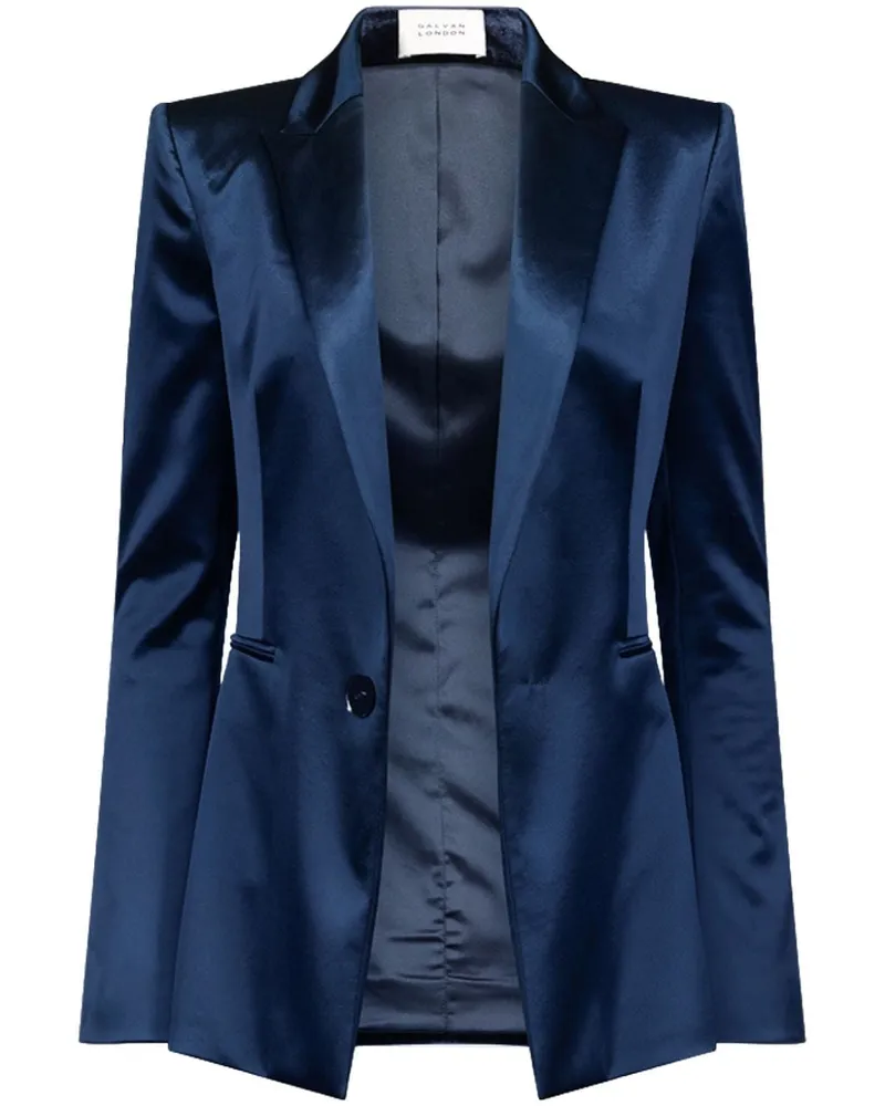 GALVAN Einreihiger Sculpted Satinblazer - Blau Blau
