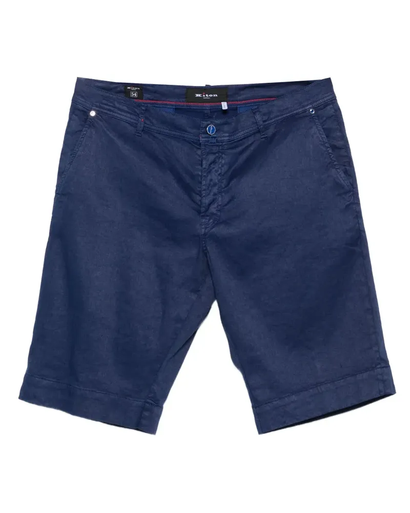 Kiton Shorts aus Leinengemisch mit Knopfverschluss - Blau Blau