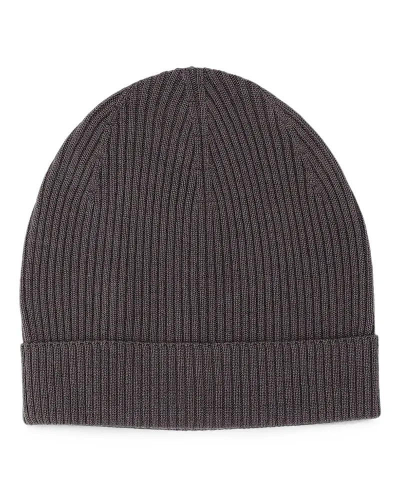 Rick Owens ribbed-knit beanie hat - Grau Grau