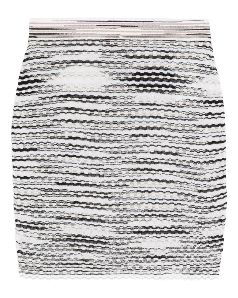 Missoni Gerippter Rock mit Streifen - Weiß Weiß
