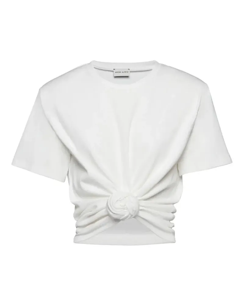 Magda Butrym T-Shirt mit Knotendetail - Weiß Weiß
