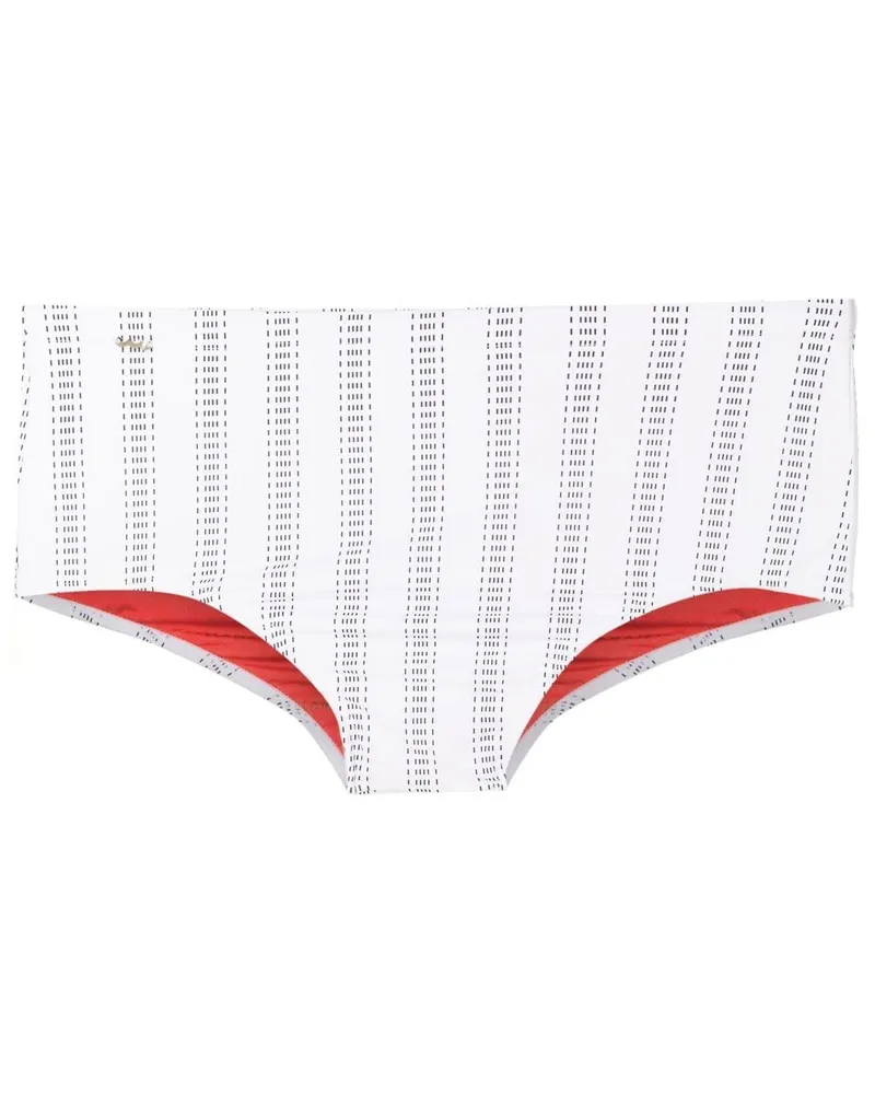Amir Slama Badehose mit abstraktem Print - Weiß Weiß