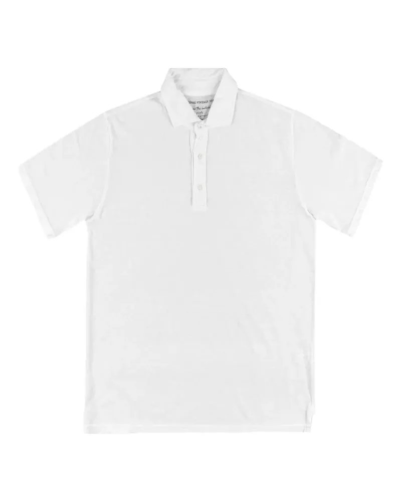 Original Vintage Style straight-hem polo shirt - Weiß Weiß