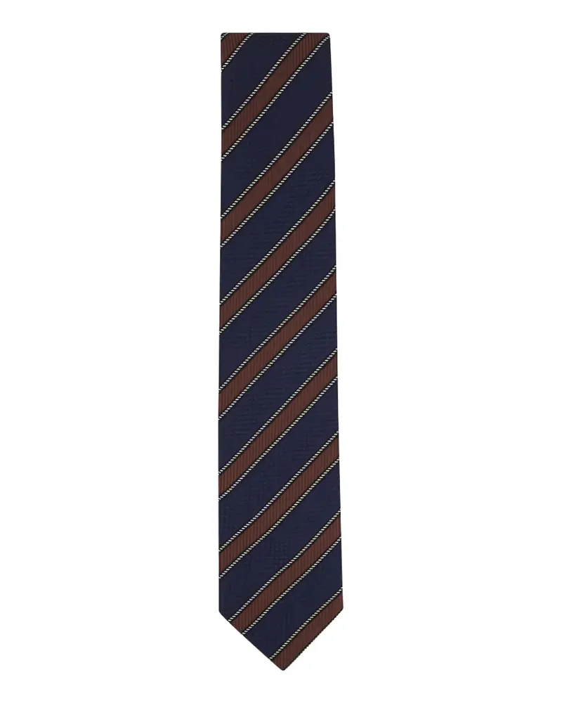 Brioni striped jacquard tie - Blau Blau