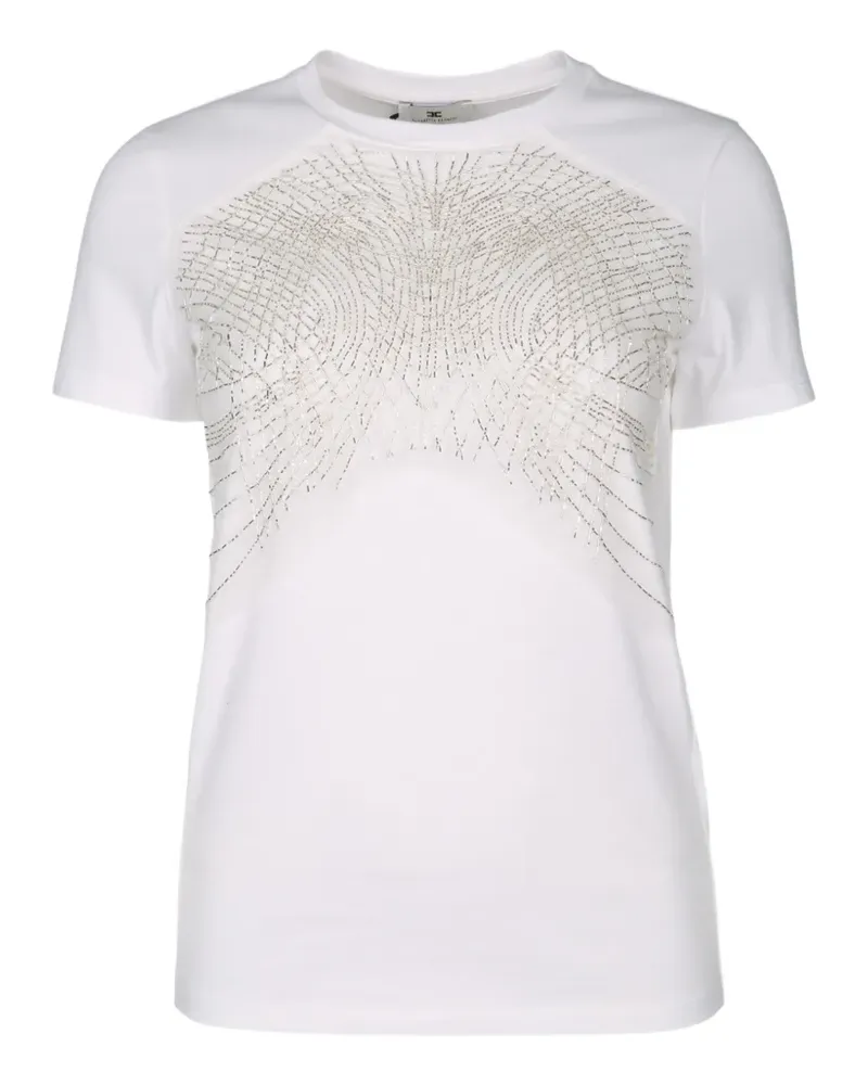 Elisabetta Franchi Verziertes T-Shirt - Weiß Weiß