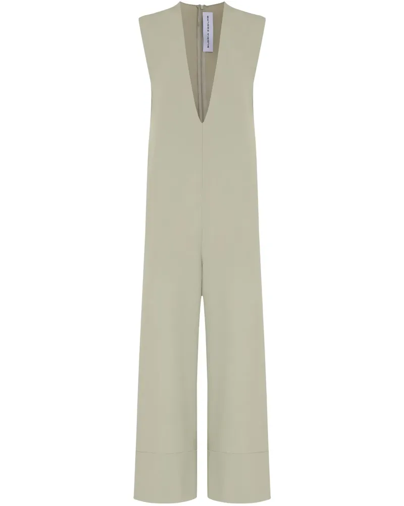 Gloria Coelho Jumpsuit mit V-Ausschnitt - Nude Nude
