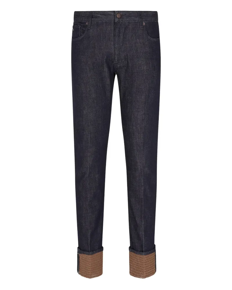 Emporio Armani Five-Pocket-Jeans mit Umschlag - Blau Blau