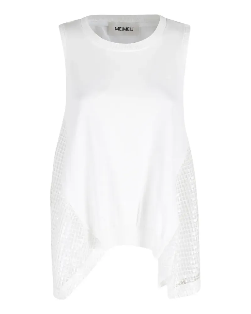 MEIMEIJ sequin-embellished asymmetric top - Weiß Weiß