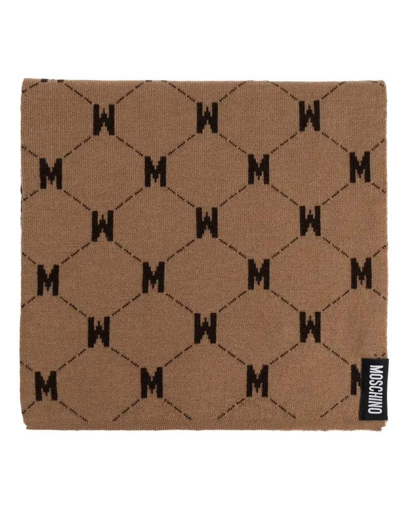 Moschino Schal mit Monogramm-Print - Braun Braun
