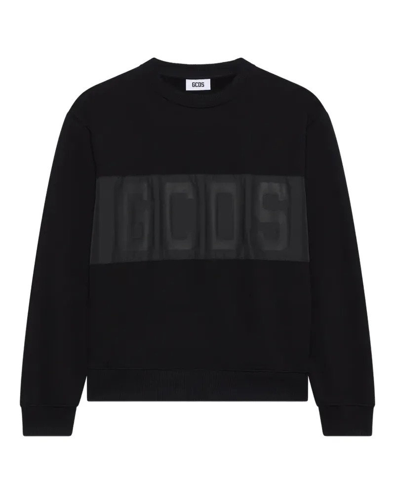 GCDS Sweatshirt mit Logo-Streifen - Schwarz Schwarz