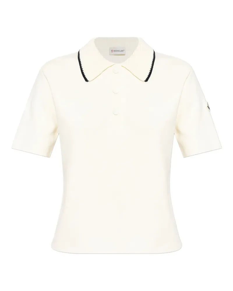 Moncler Poloshirt mit Kontraststreifen - Nude Nude
