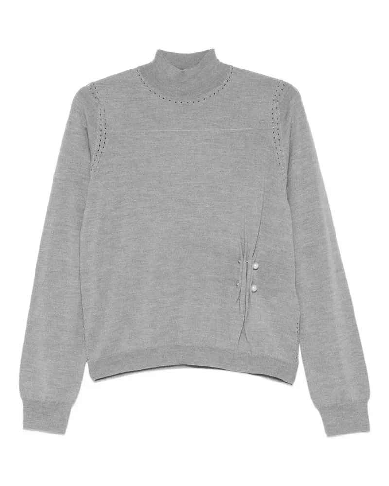 Liu Jo pearl-embellished sweater - Grau Grau