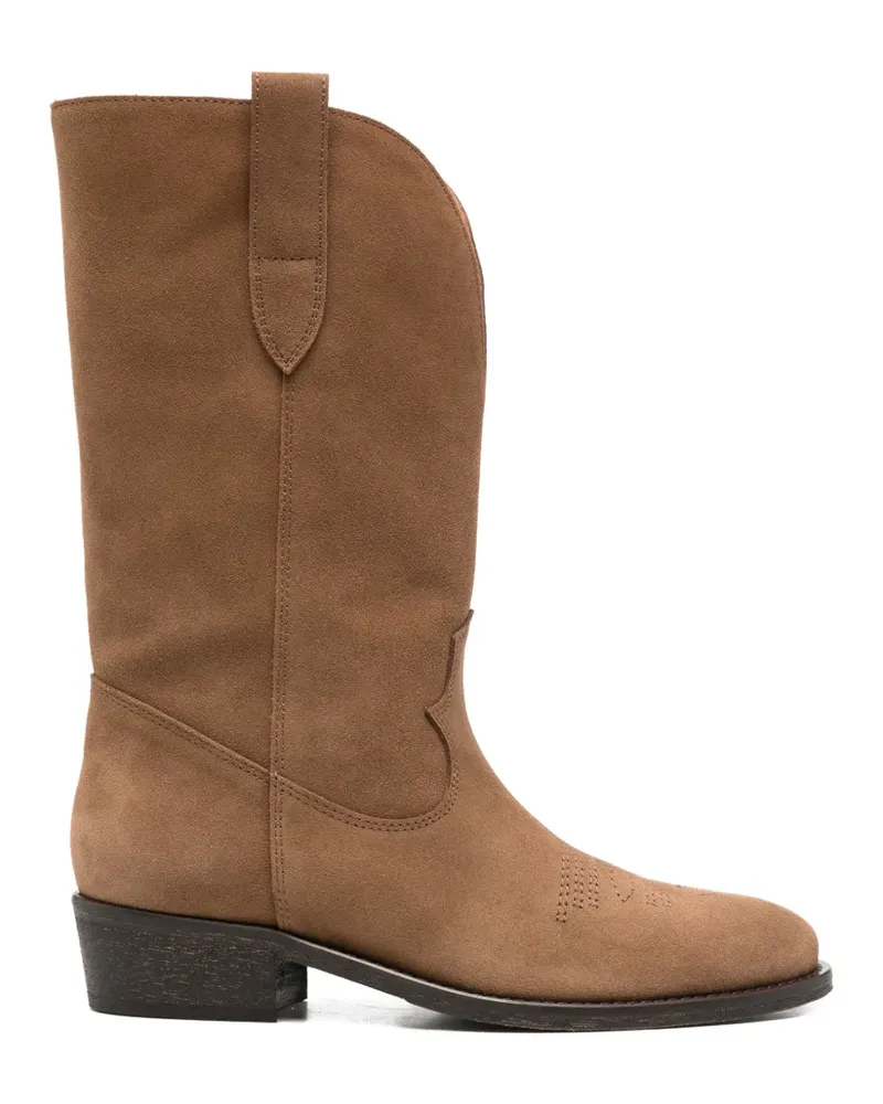 Via Roma 15 perforated boots - Nude Nude