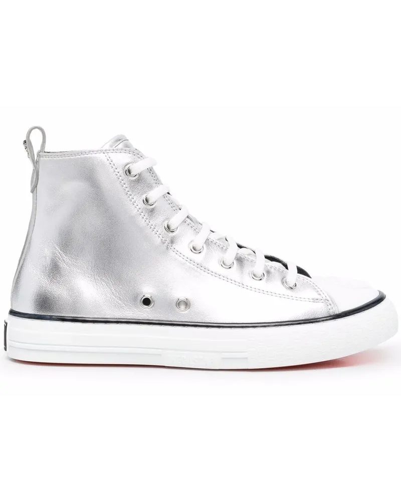 Philipp Plein High-Top-Sneakers im Metallic-Look - Silber Silber