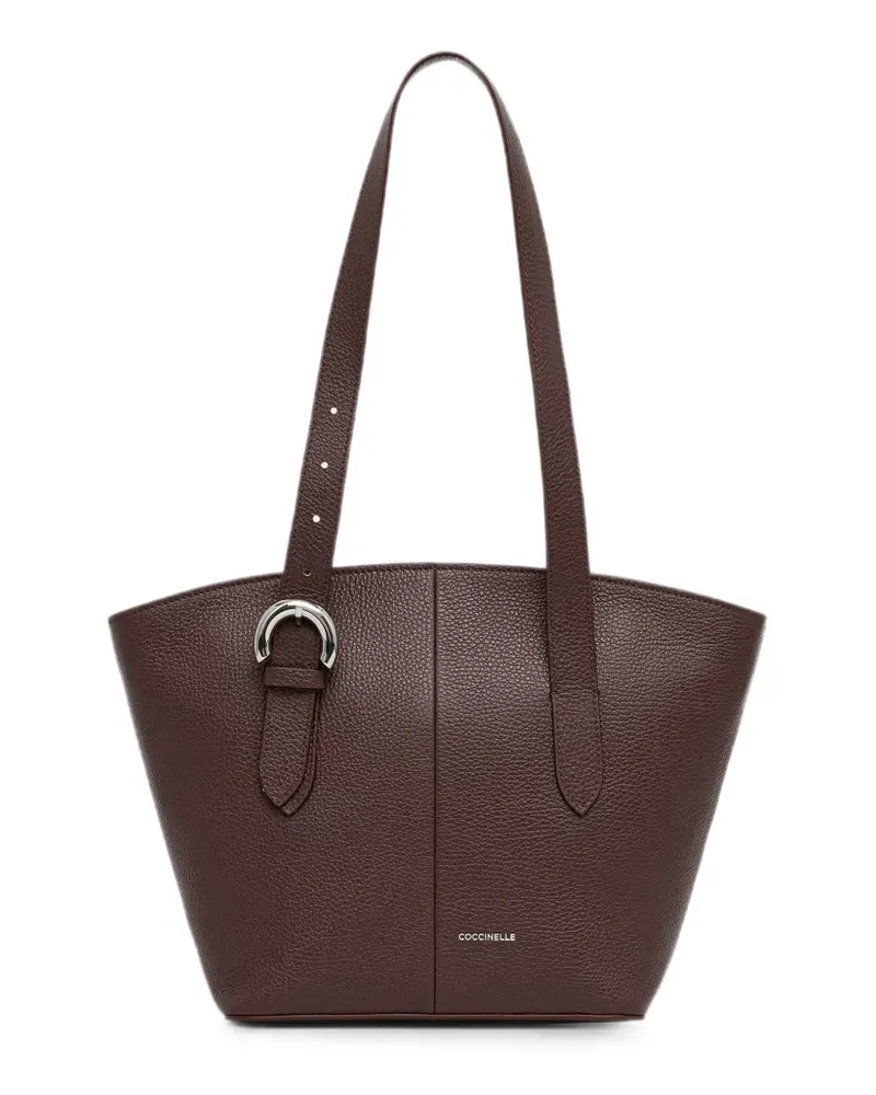 Coccinelle buckle-detail pebbled-leather tote bag - Rot Rot